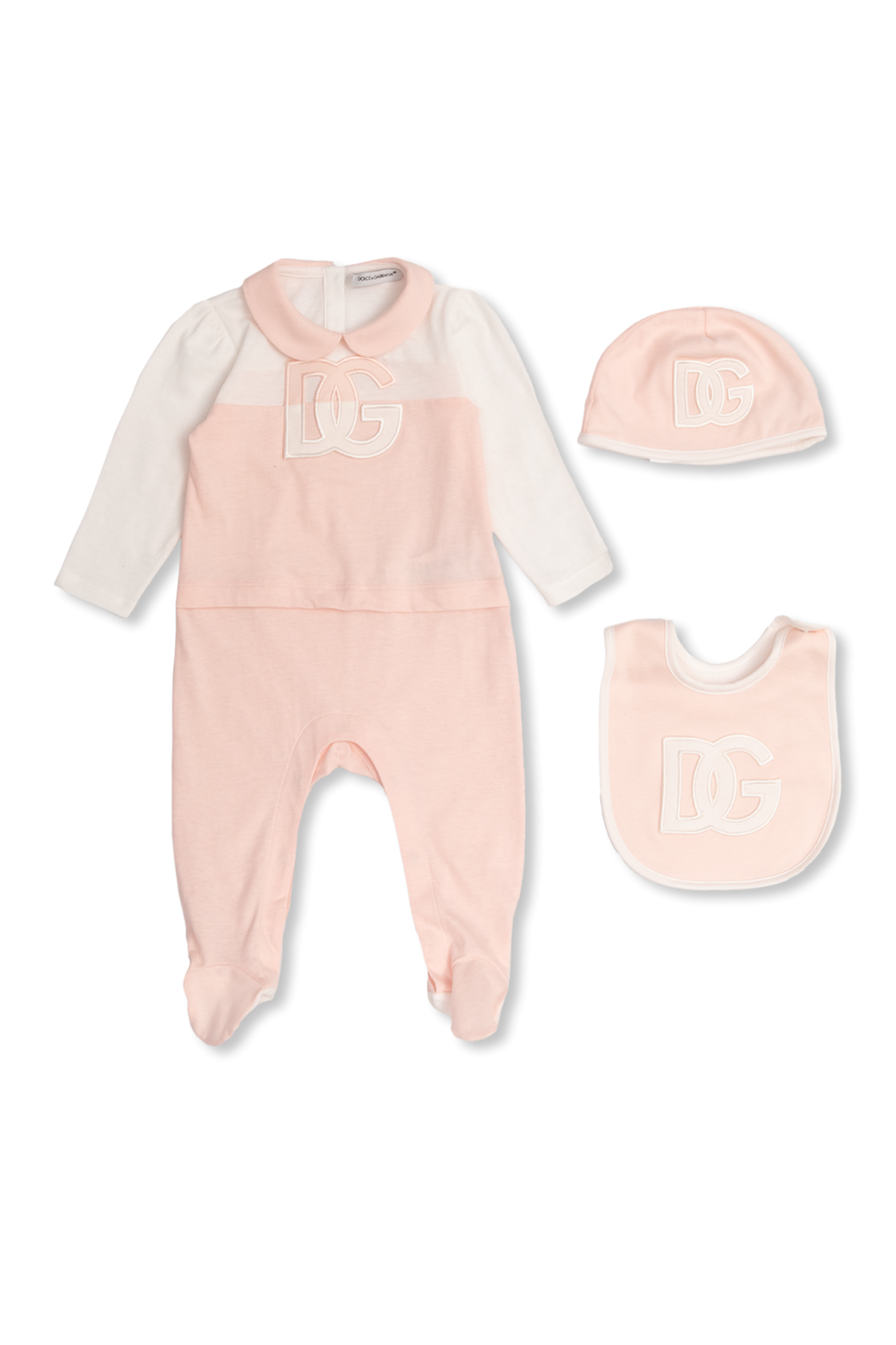 Rosa Babygrow hat bib set Dolce Gabbana Kids Vitkac Germany